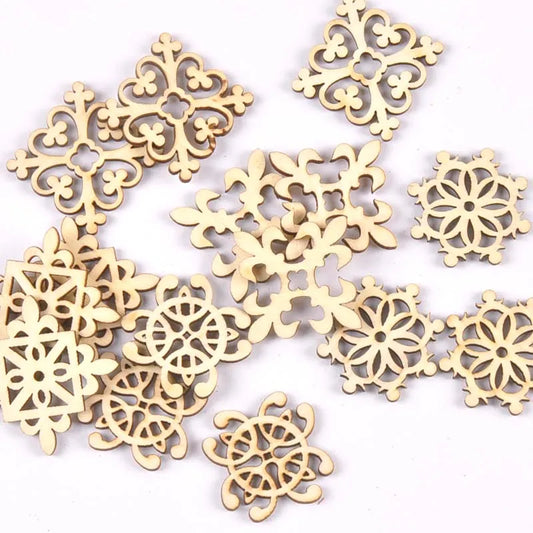 20Pcs 29mm DIY Scrapbooking Handmade  Wooden Ornaments