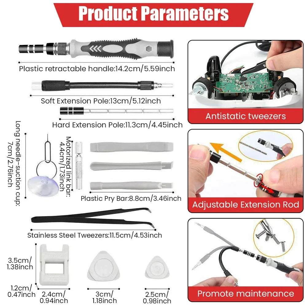 Electronics Screwdriver Set 115 in 1" Precision Magnetic Tools Laptop Repair