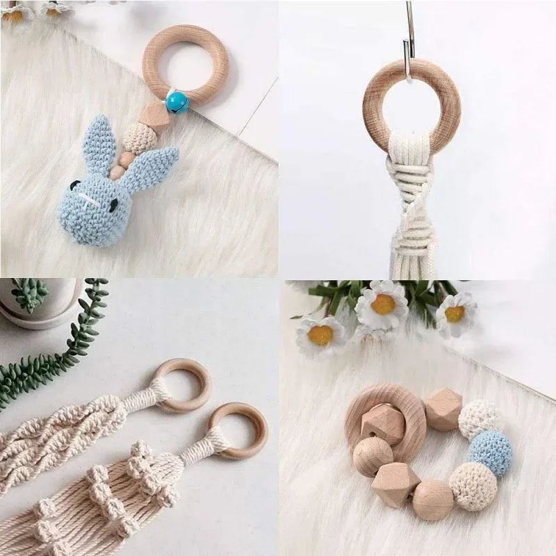 Wooden Rings Wooden Hoops, Macrame Accessories