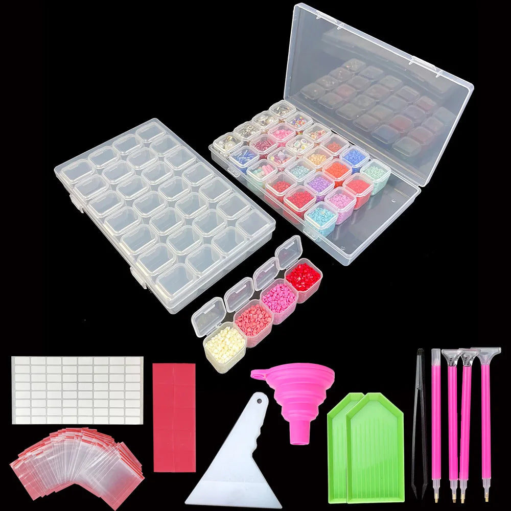 28 Grid Storage Box, Sticker Pen Accessories Container