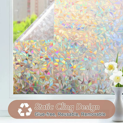 Rainbow Static Cling Stained Window Sticker,  Removable