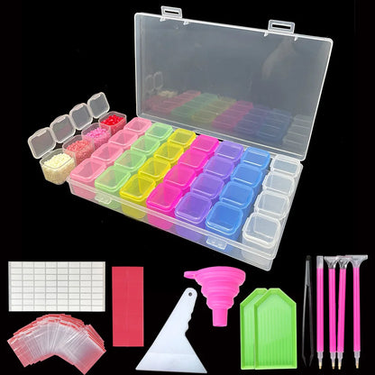 28 Grid Storage Box, Sticker Pen Accessories Container