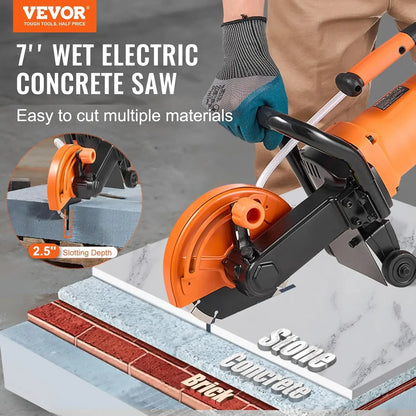 Electric Concrete Saw, 7 in Circular Saw High Power with Max.2.5 Depth, Wet/Dry