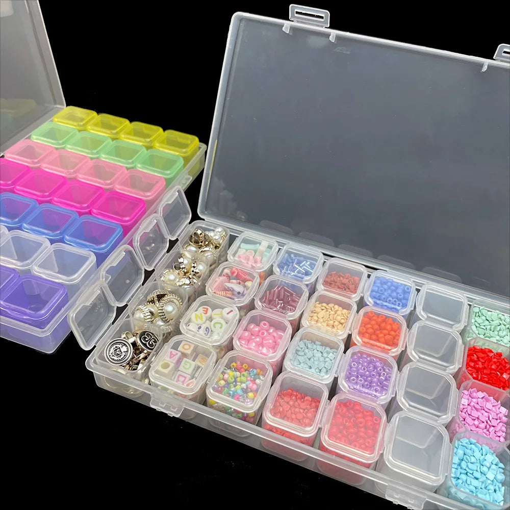 28 Grid Storage Box, Sticker Pen Accessories Container